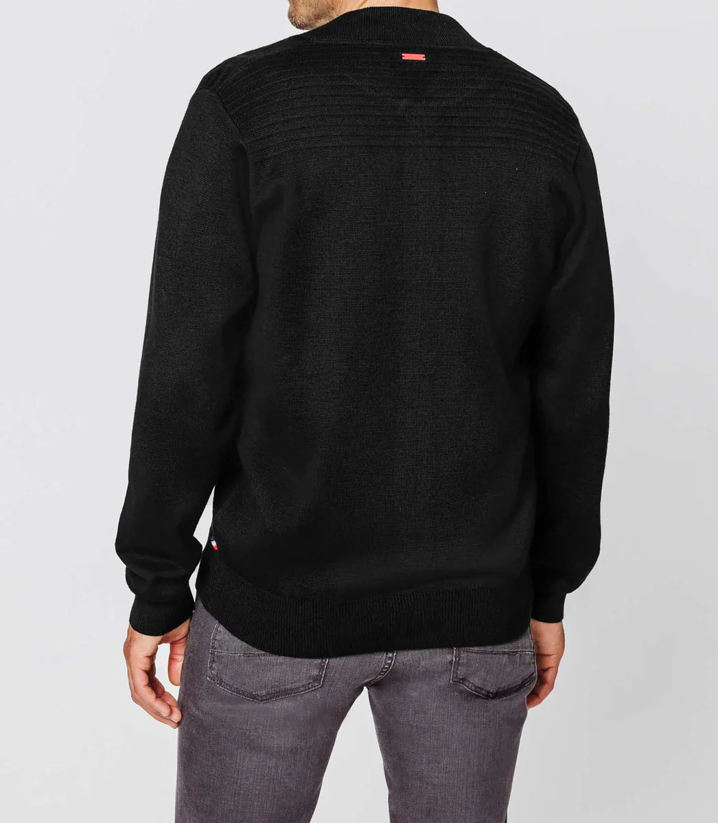 Gilet zippé col teddy noir
