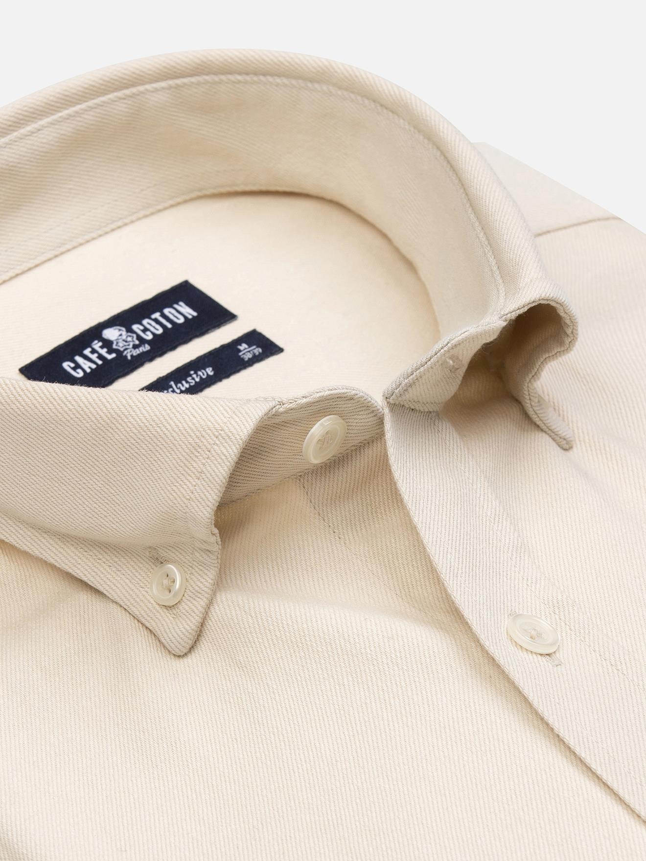 Chemise Gustav en denim écrue- Col Boutonné