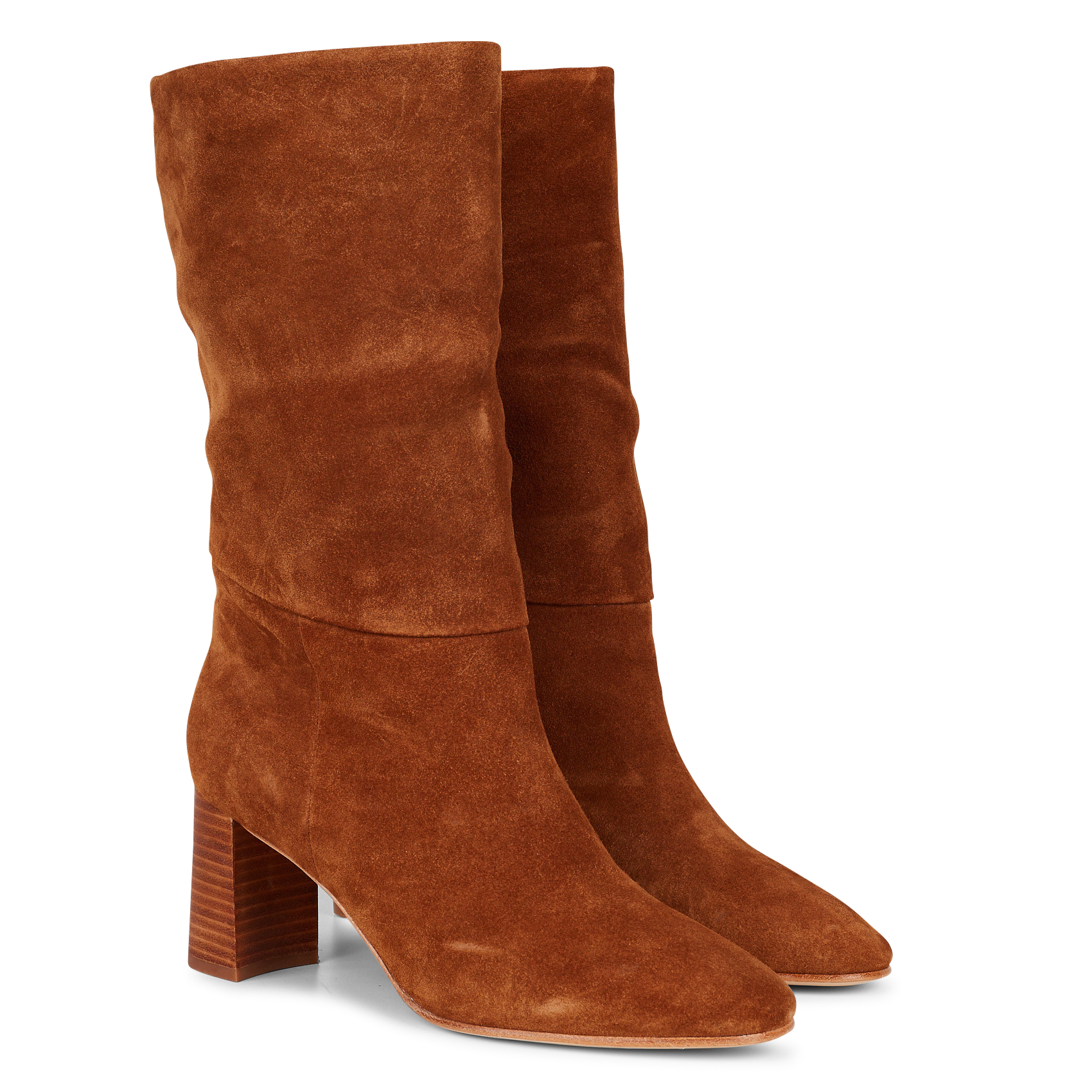 ALBI BIS - Bottes à talon en cuir velours | Marron
