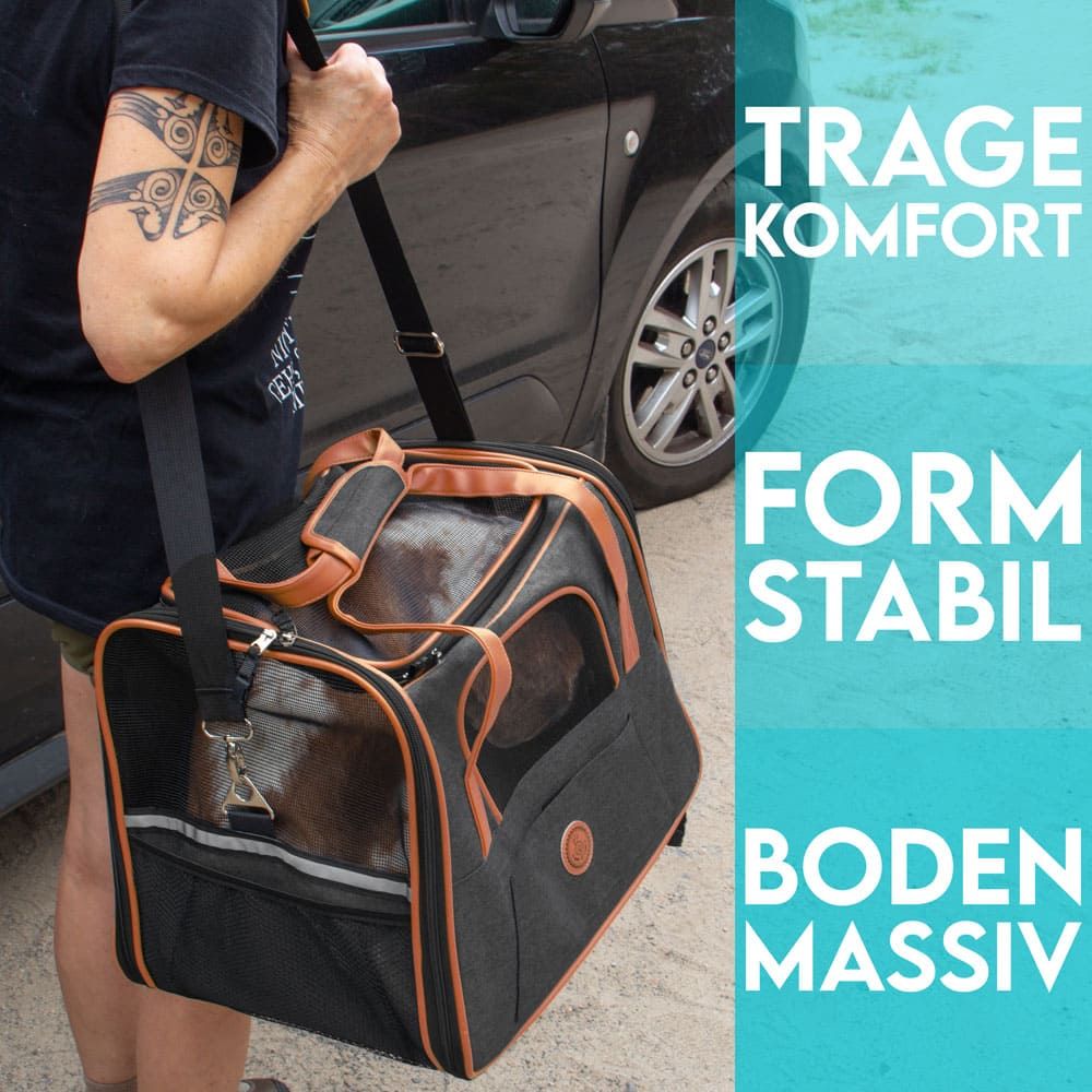 HUND IST KÖNIG® Hundetasche Katzentasche bis 8kg | robust & formstabil | faltbar & platzsparend