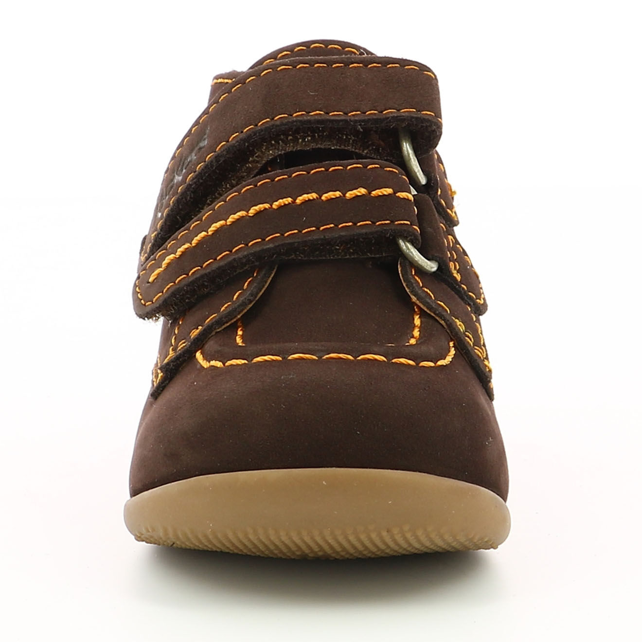 Kickers Bottillons en Velours de Cuir Bonkro marron foncé