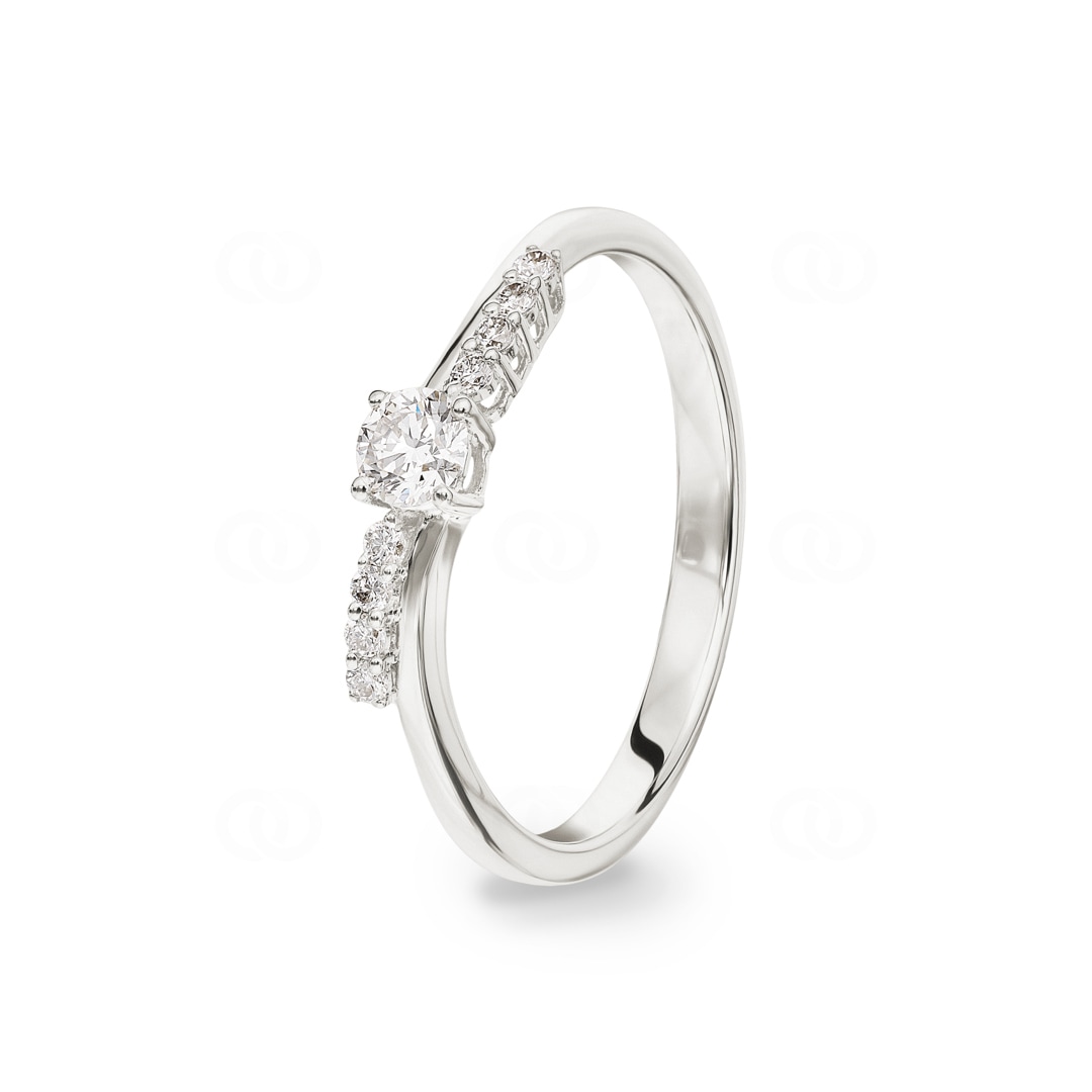 0.25 Karat Diamantring 750/18 K Weissgold
