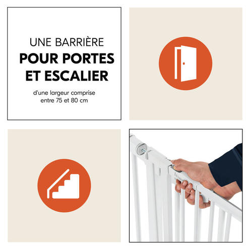 Barrière de sécurité Open N Stop 2 - Blanc - HAUCK