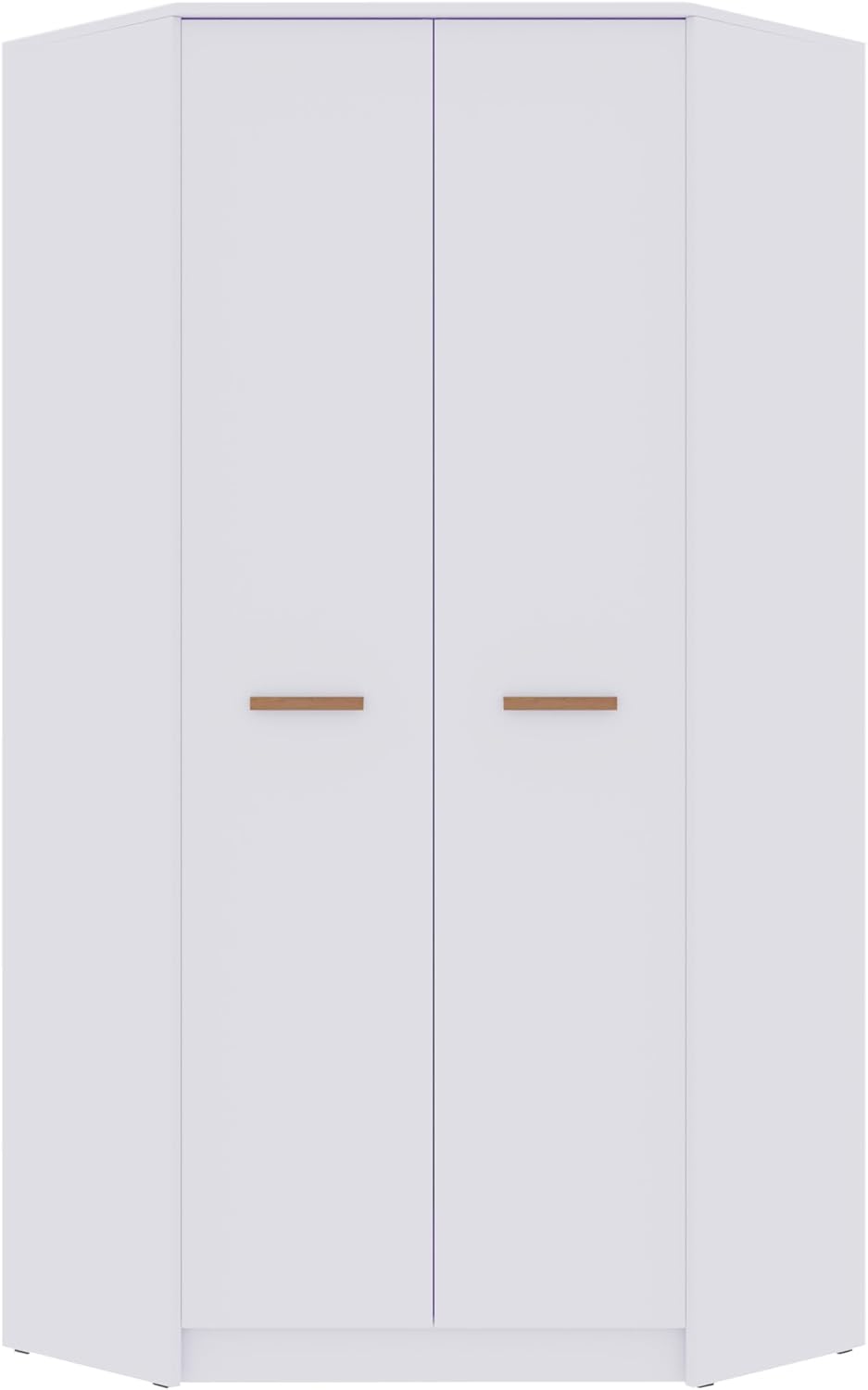 Marmex Grant G8 - Eckschrank 91x195x91 cm, Bücherregal - Eckgarderobe mit Kleiderstangen und Einlegeböden für das Jugendzimmer, Schlafzimmer - Eckkleiderschrank - weiß + Riviera Eiche (Modern)