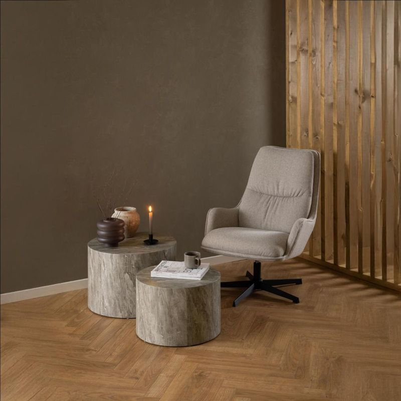 Giga Living - Salontafel Lima - Rond - Grijs - MDF