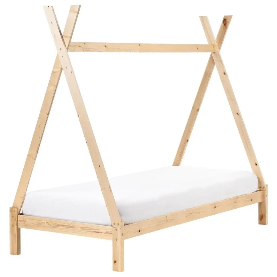DEVAY - Kinderbed - Lichtbruin - 90 x 200 cm - Grenenhout