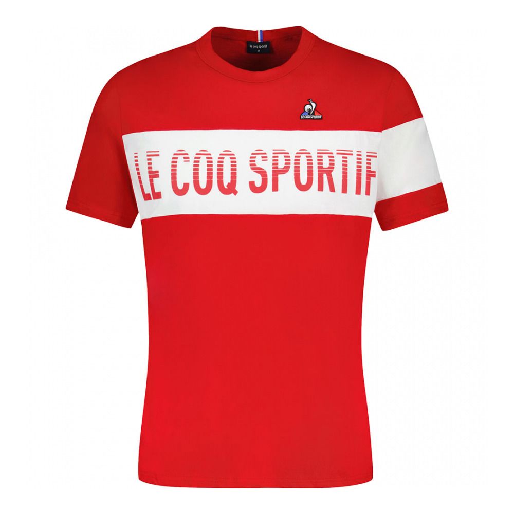 Le Coq Sportif BAT N°2 - Tee-shirt rouge electro/n.optical white