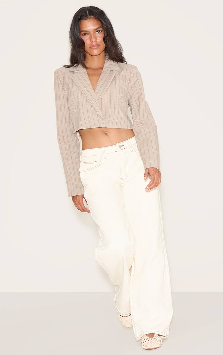 Taupe Blazer Court Coupe Boxy