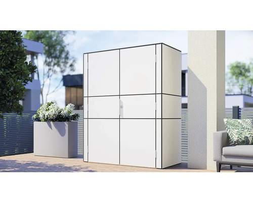 Tuinkast Bertilo HPL highboard 155 x 75 x 193 cm wit