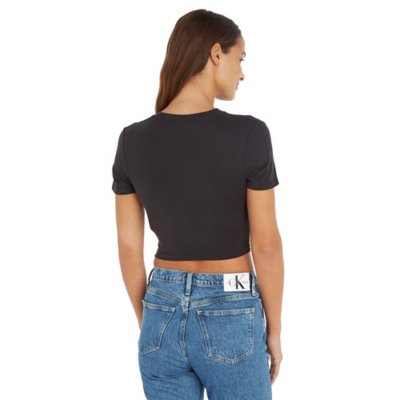 Tee-shirt à manches courtes femme Twisted Cropped CALVIN KLEIN