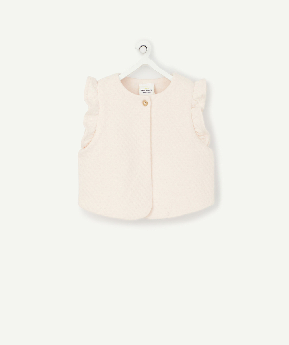 GILET SANS MANCHES BÉBÉ ROSE EN REMBOURRAGE RECYCLÉ