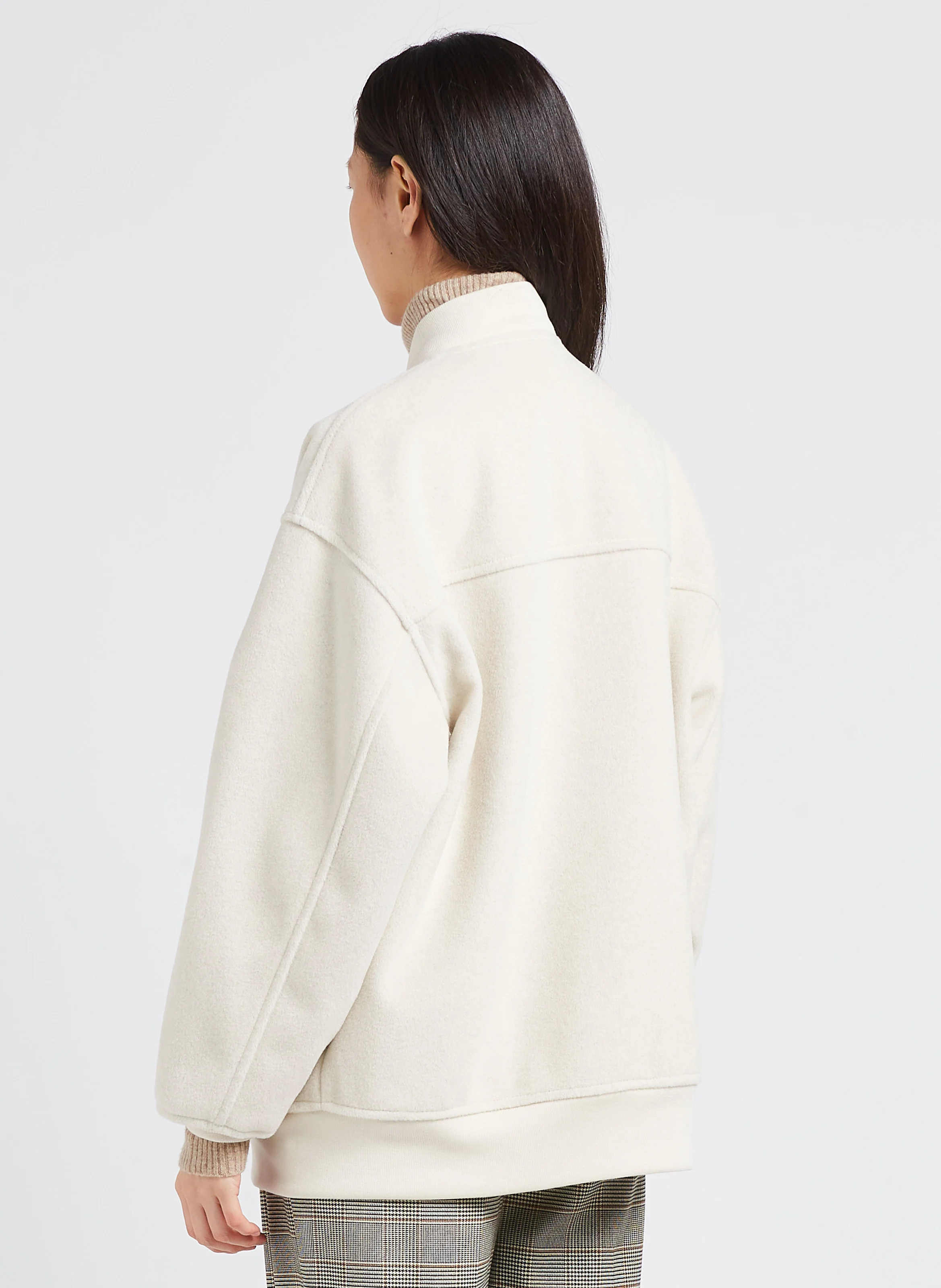 Veste oversize col montant| Blanc