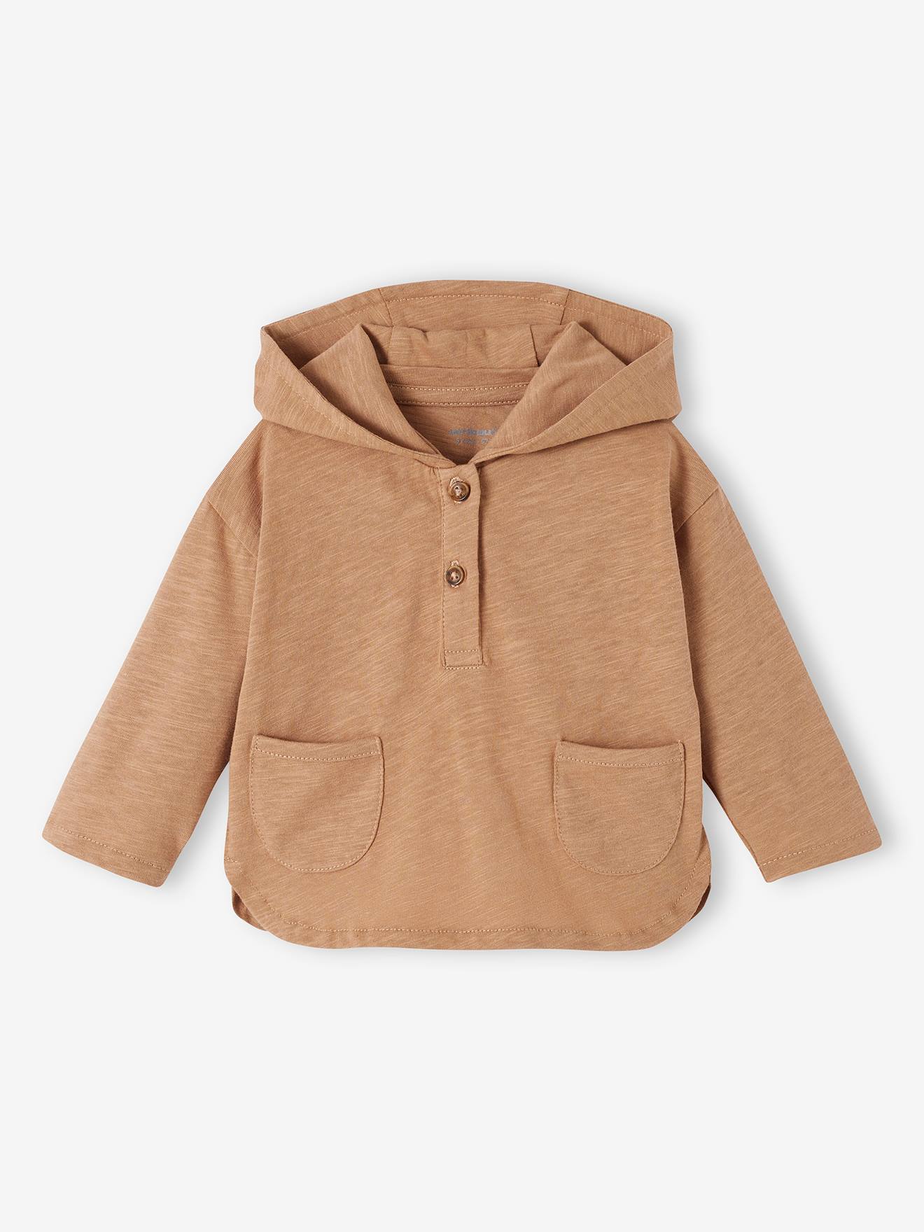 Camiseta com capuz Baby cappuccino em malha mista