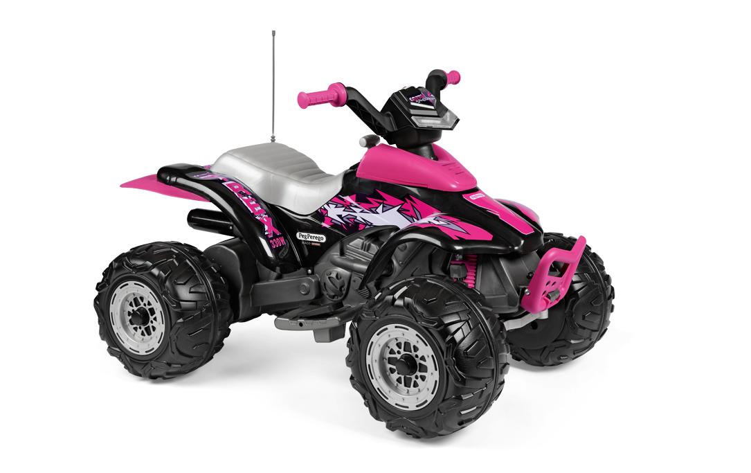 Quad Corral T-Rex 330W 12 V Pink<br>Elektrisches Kinderquad mit Licht und Sound