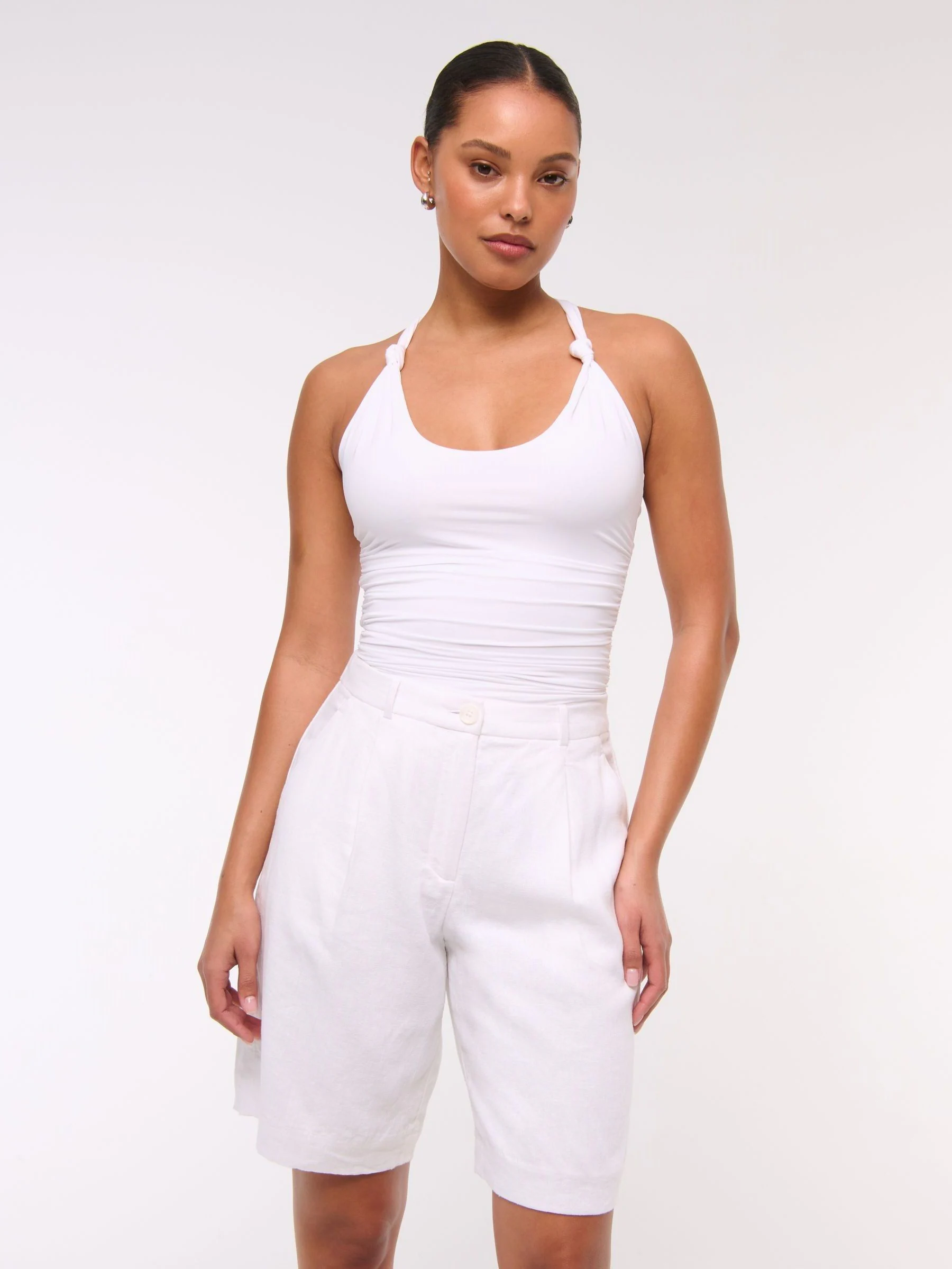 Wit - Abercrombie & Fitch Linen Blend Bermuda Shorts