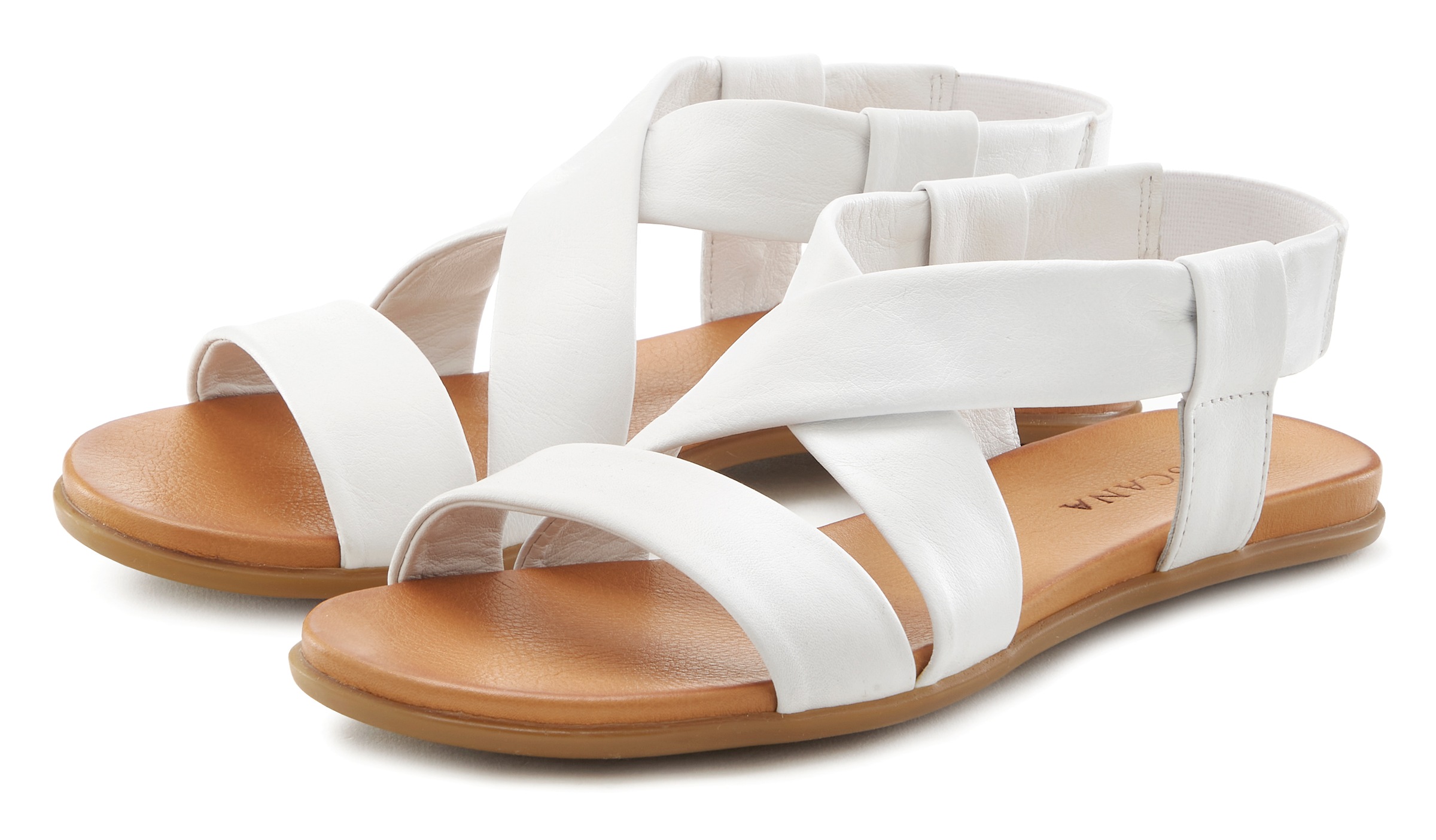 LASCANA Sandale »Sommerschuh«  aus Leder mit raffinierten Riemchen, Sandalette, Sommerschuh