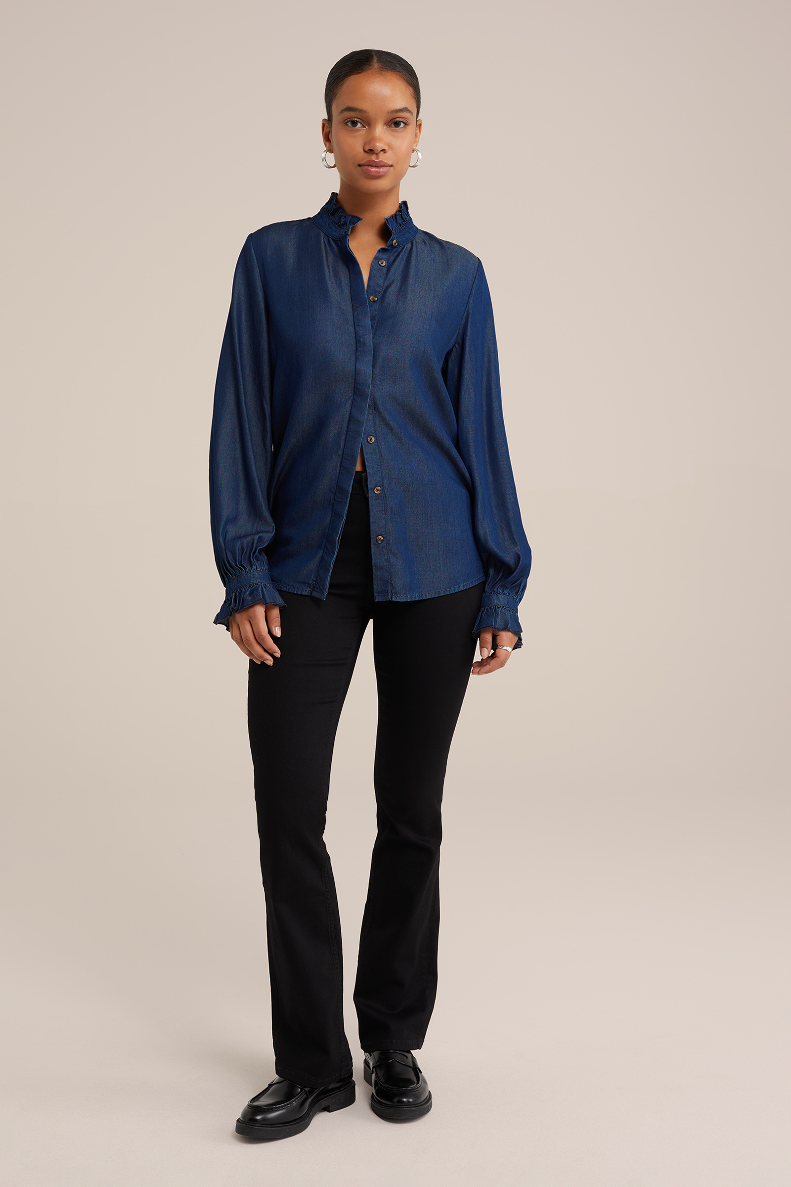 denim blouse Blue Ridge Donkerblauw