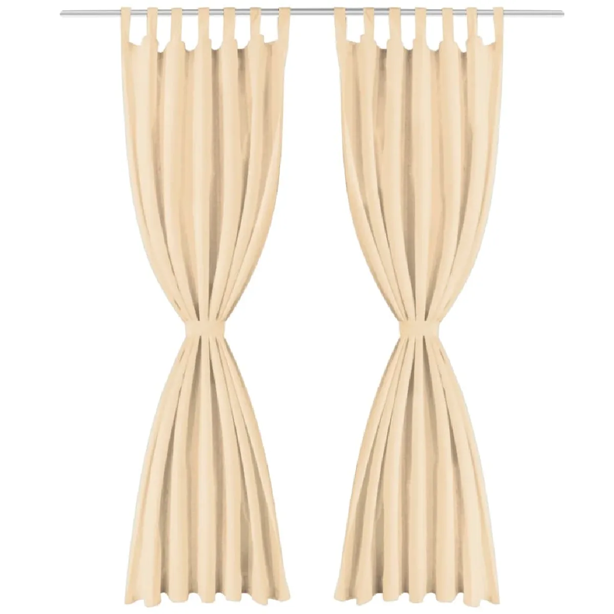 VidaXL Rideau occultant avec boucles 2 pcs - Beige