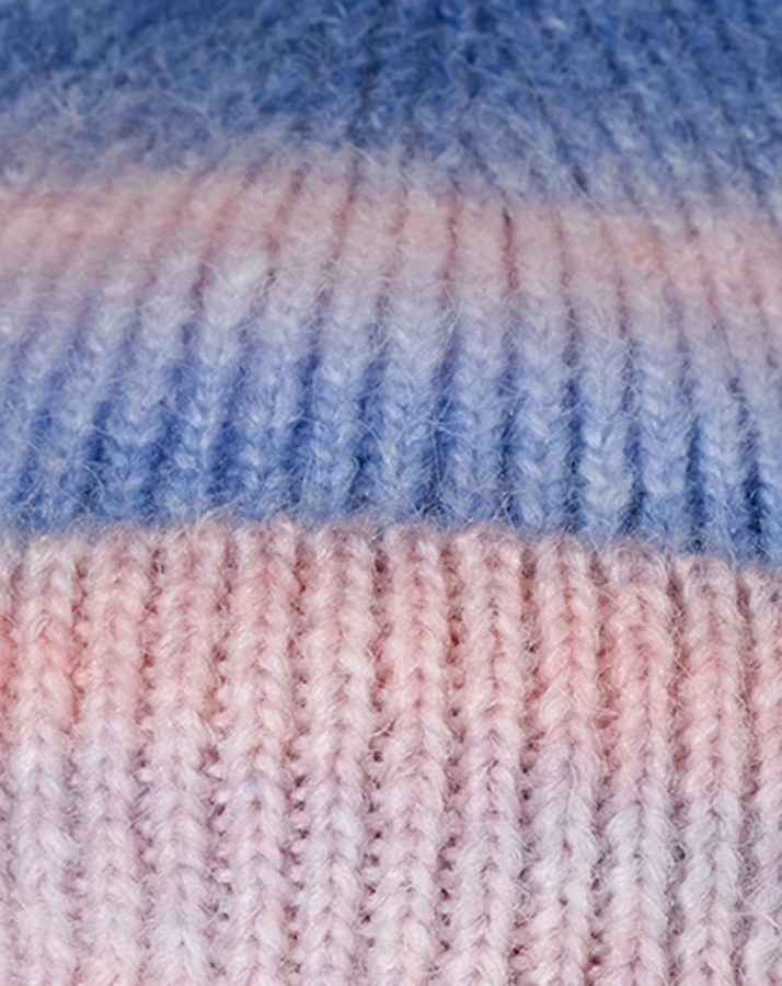 Strickmütze FADING in blau/blassrosa