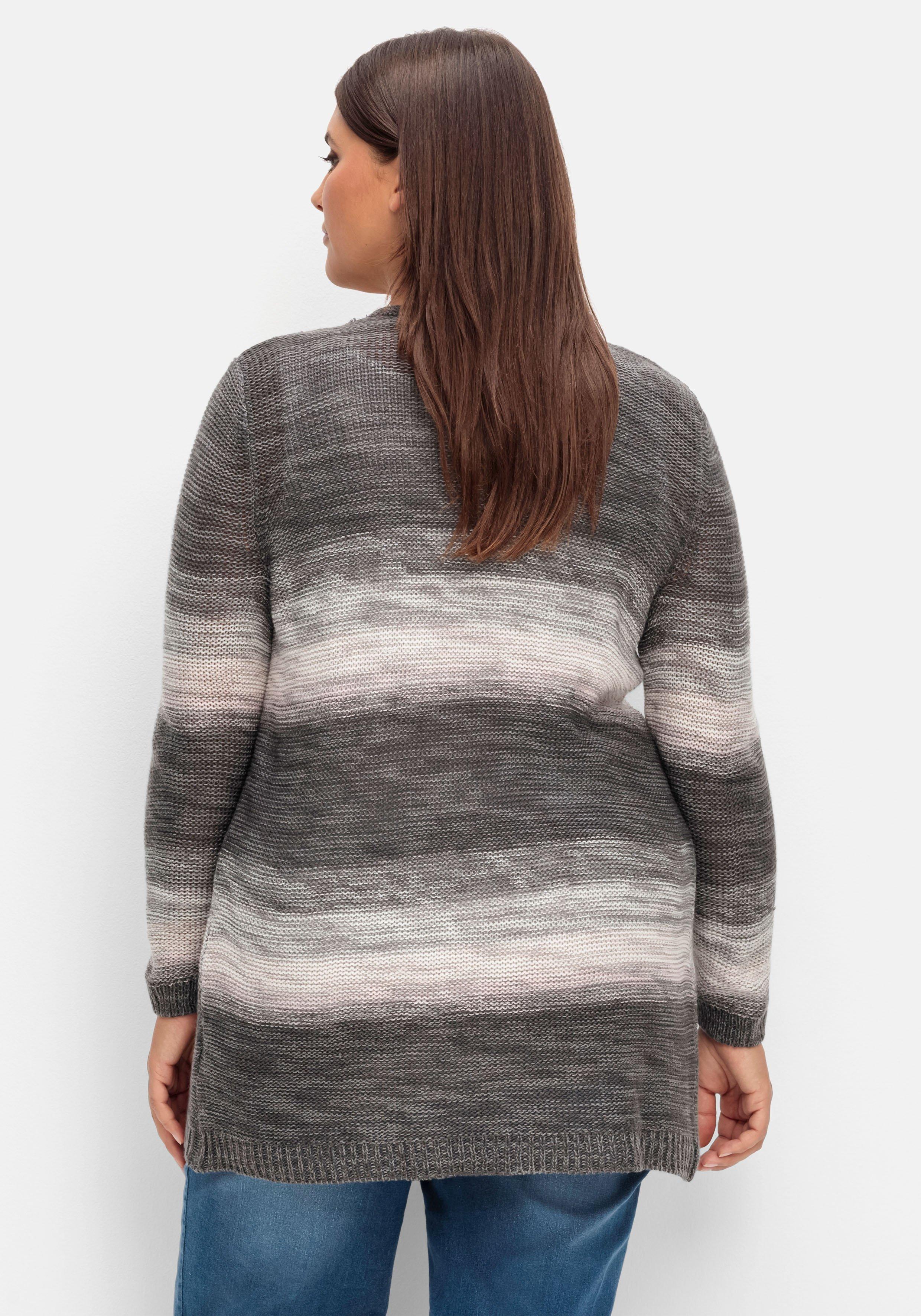 Verschlusslose Longstrickjacke mit Farbverlauf