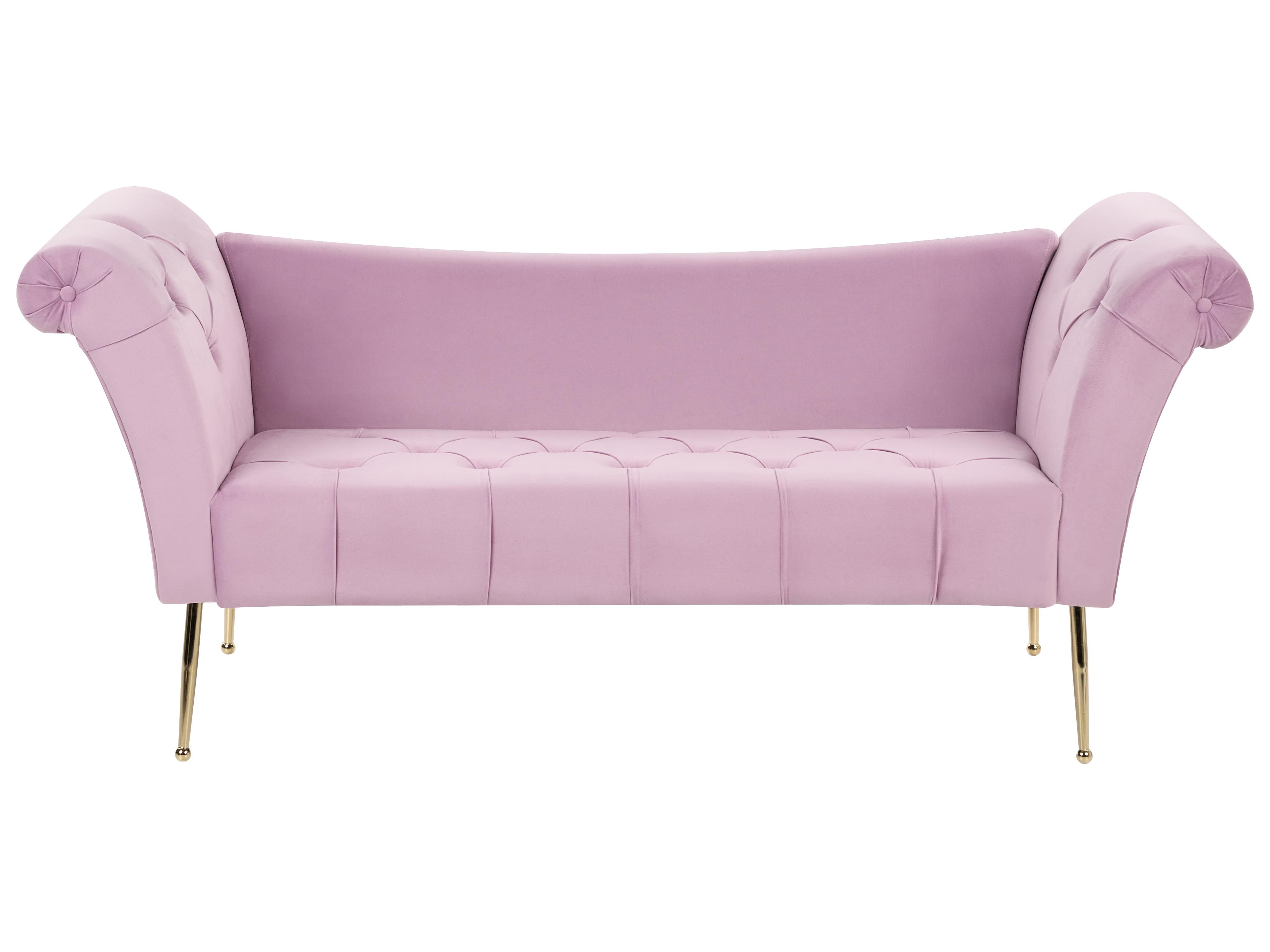 Chaise longue NANTILLY Fluweel Lichtviolet