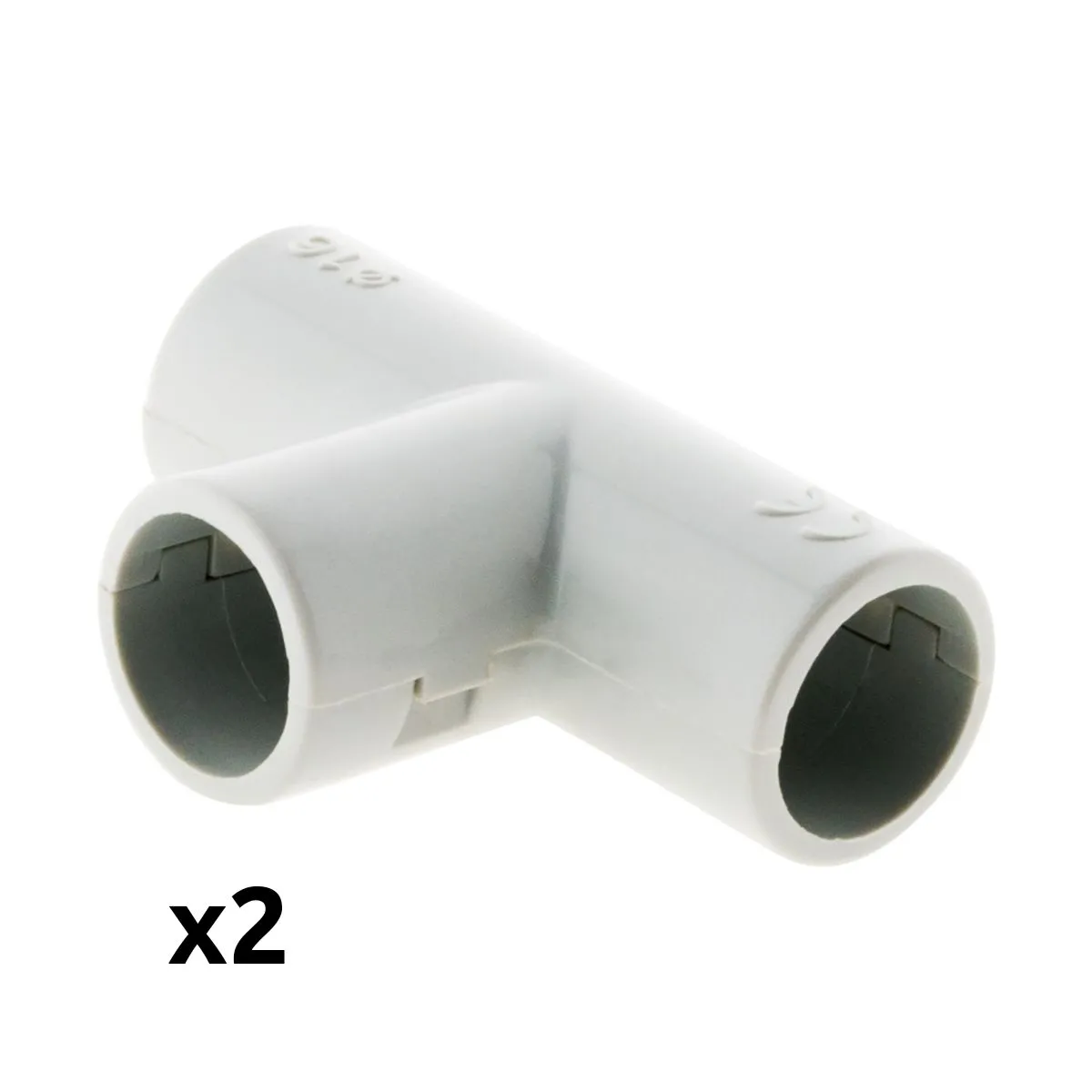 Zenitech Té Tube IRL Ø16mm - Lot de 2 - Gris