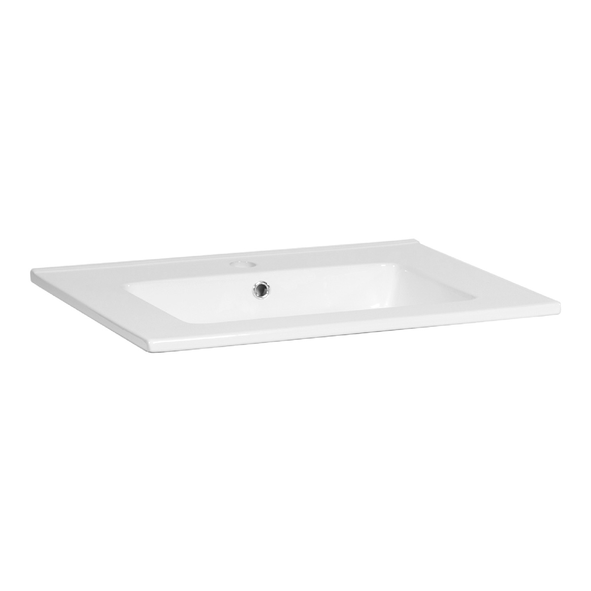 Brauer Starfall wastafel keramiek 60cm met kraangat wit glans