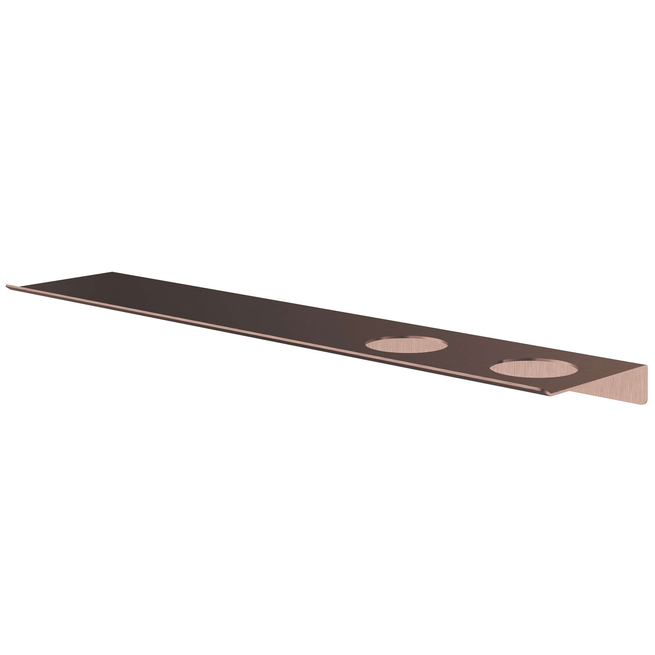 Hotbath &More planchet 60cm met twee uitsparingen voor een zeepdispenser of beker koper geborsteld PVD