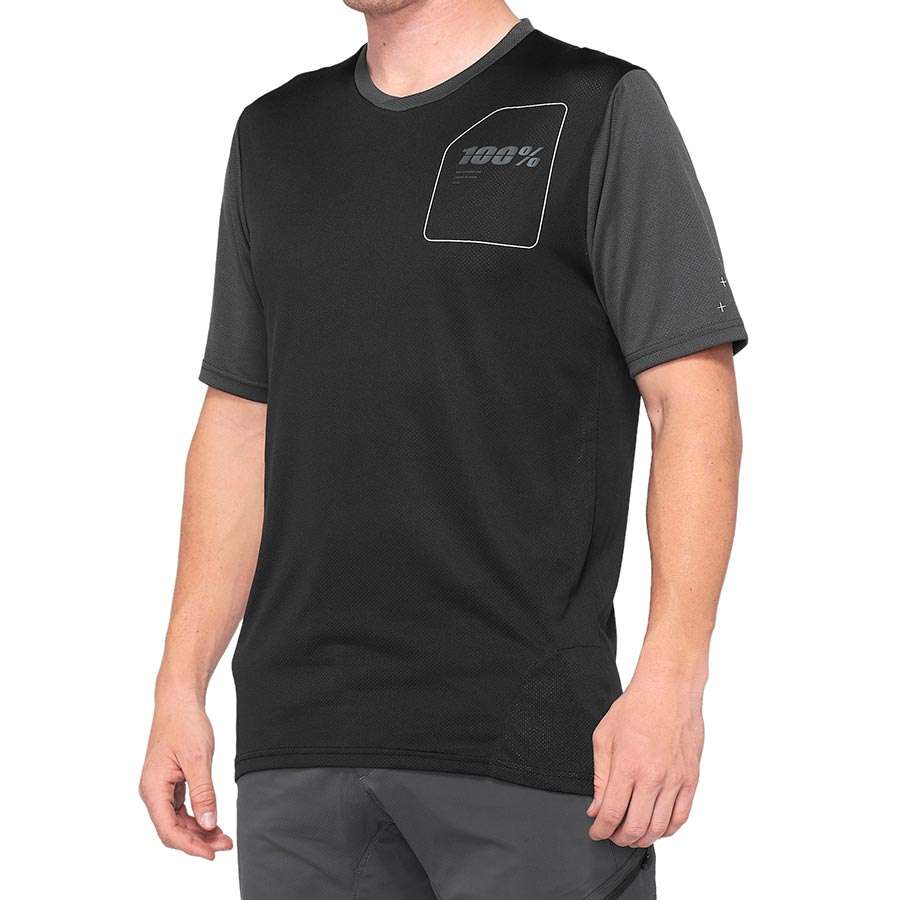 100% Ridecamp MTB Fietsshirt Korte Mouwen Grijs/Zwart Heren