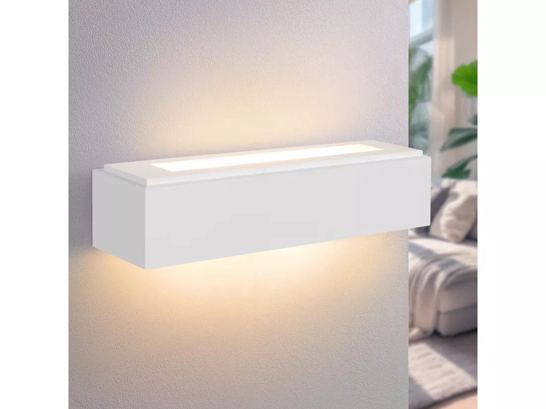 NETTLIFE Applique murale d'intérieur en plâtre blanc G9 moderne pour couloir, escalier, haut et bas