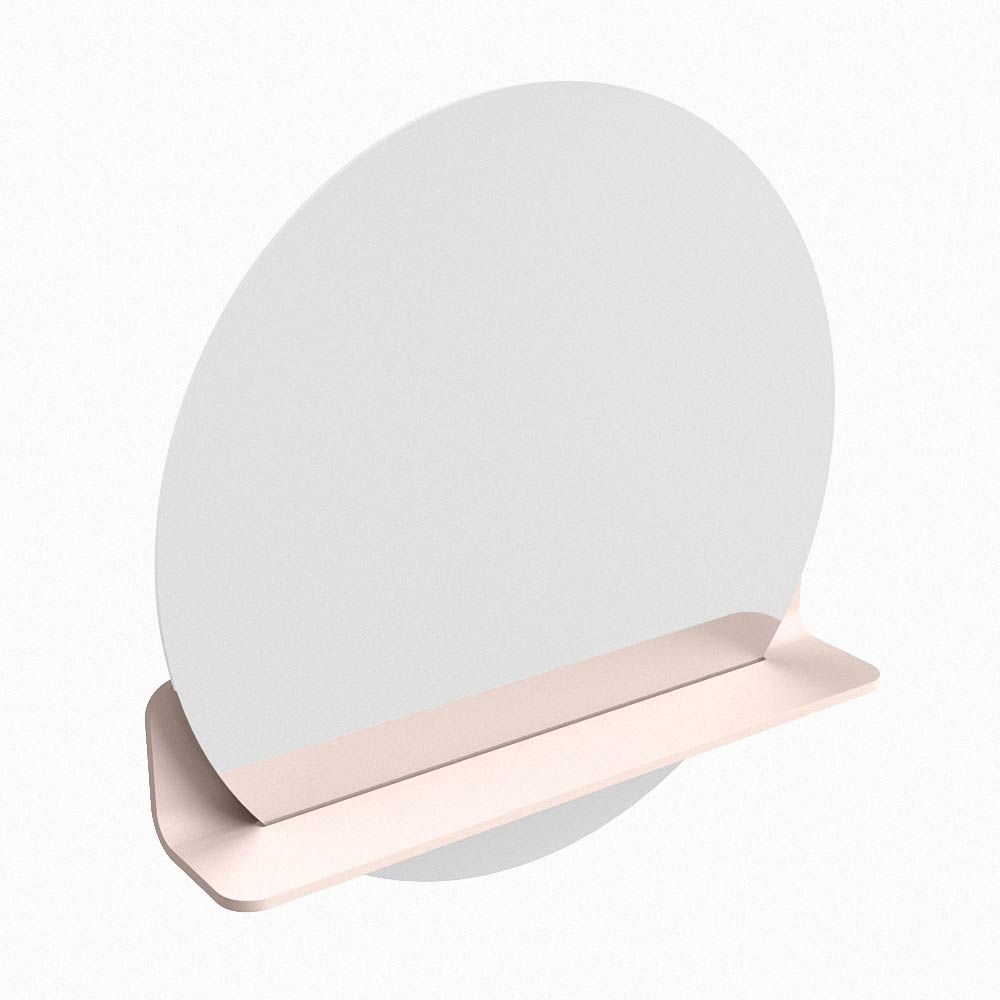 Mondiaz Spot spiegel rond Ø60cm met planchet rosee