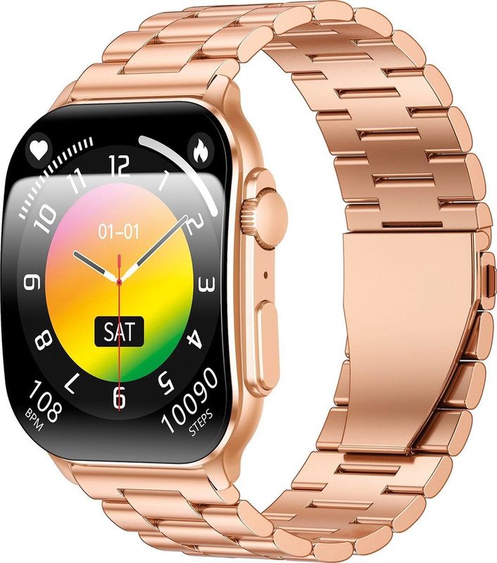 Smarty2.0 - SM - SW080L - Smartwatch - Roségoud - Unisex - ULTRA AMOLED