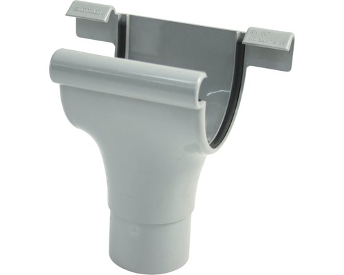 Marley ronde kunststof gootuitloop, venstergrijs RAL 7040, DN 75/53 mm