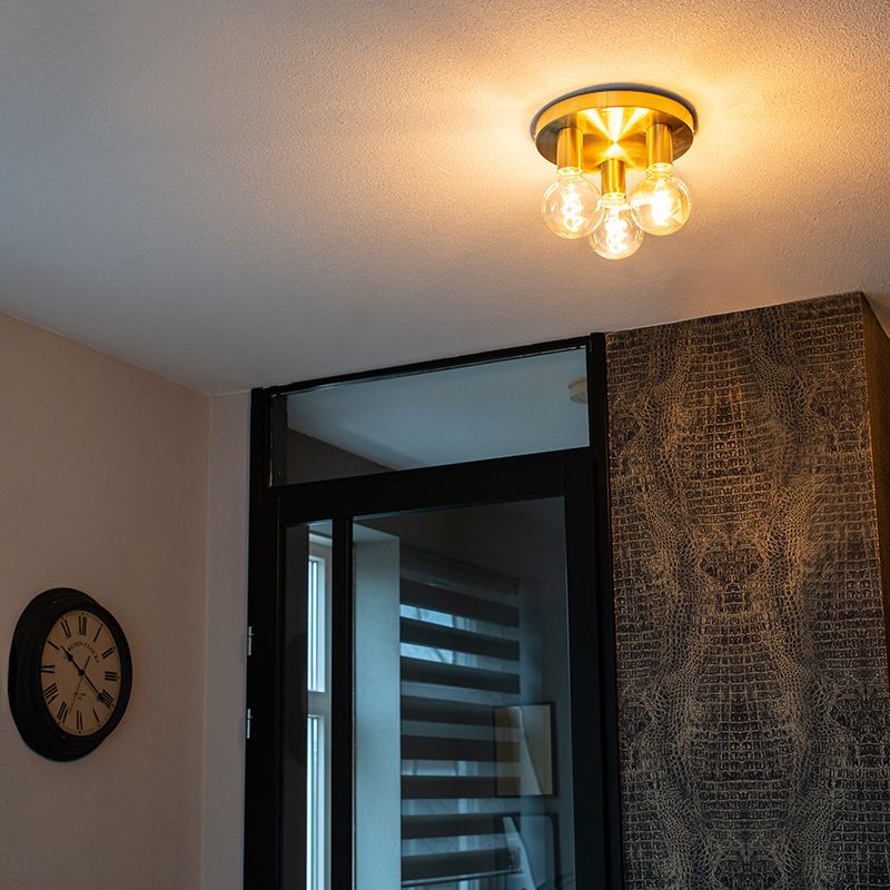 Art Deco plafondlamp goud rond - Facil 3