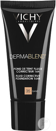 Vichy Dermablend Fond De Teint Fluide Correcteur 16h Peaux Grasses Impures 55 Bronze Tube 30ml
