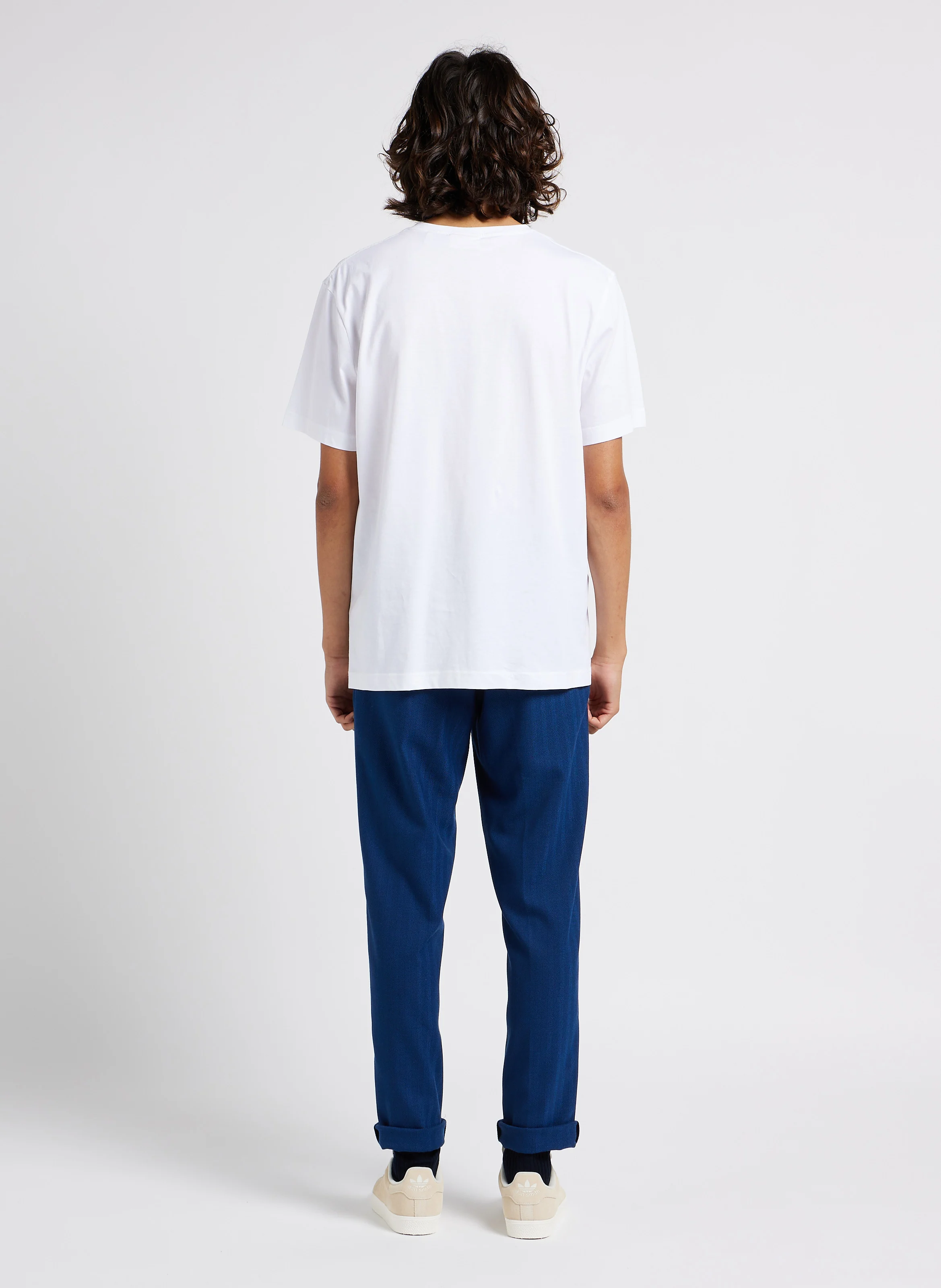 COMO - Pantalon droit motif chevron| Bleu