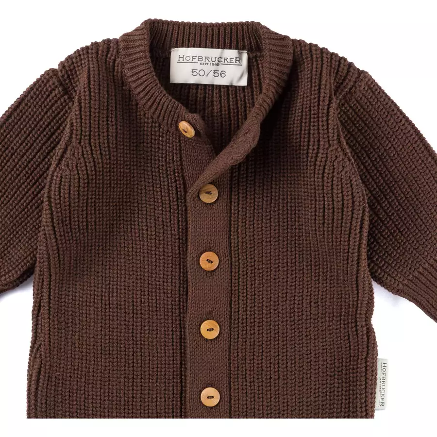 Hofbrucker Baby Strickoverall Leo Schokobraun