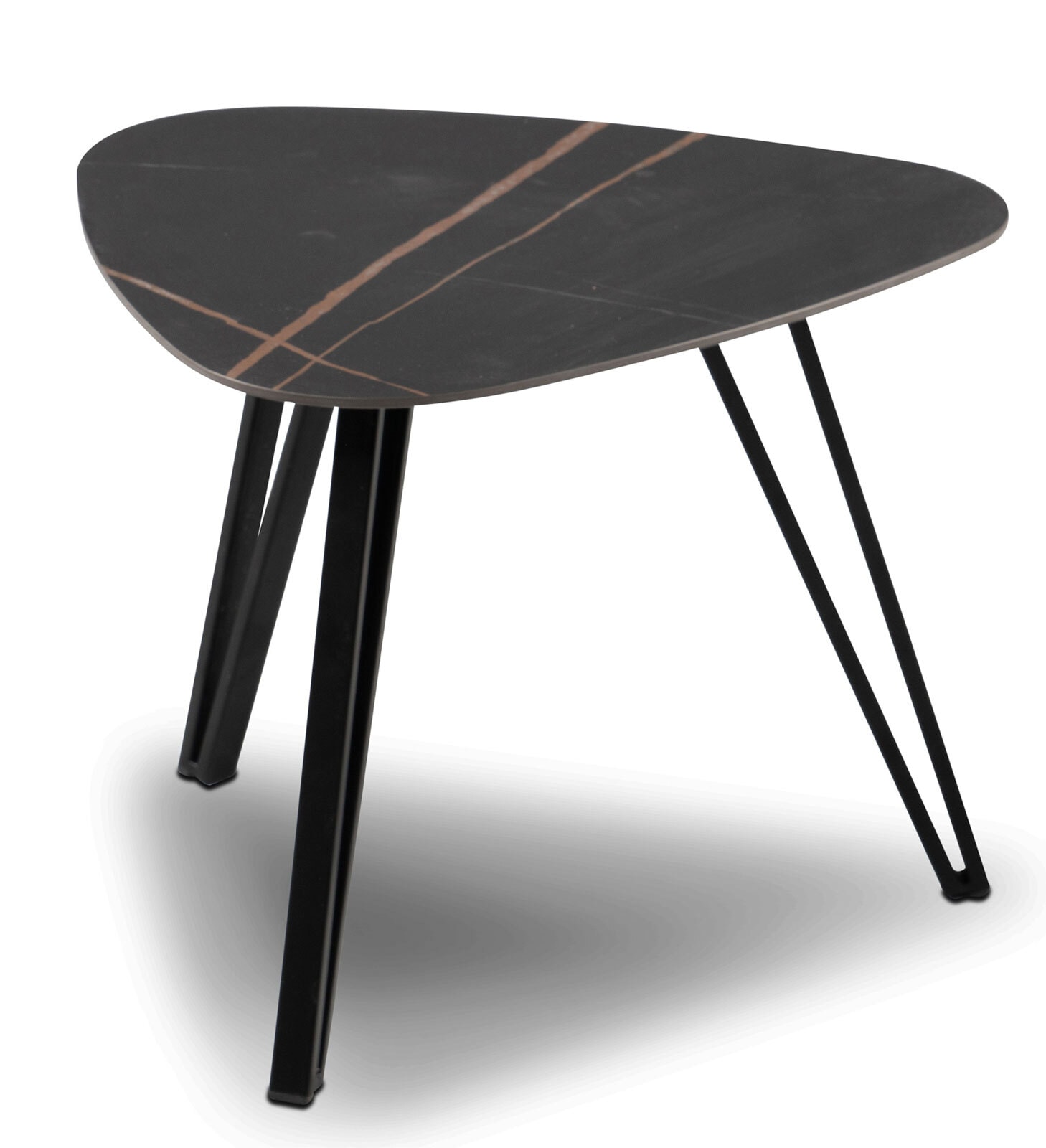 Couchtisch Liv 1 gesinterter Stein Metall schwarz 45x35x45