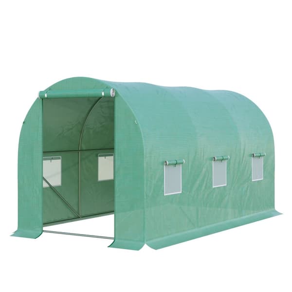 Film Drivhus Tomat Drivhus Rundbue Drivhus 6 Mesh Vinduer Film Tunnel Kald Frame Grønn 395X195X190Cm