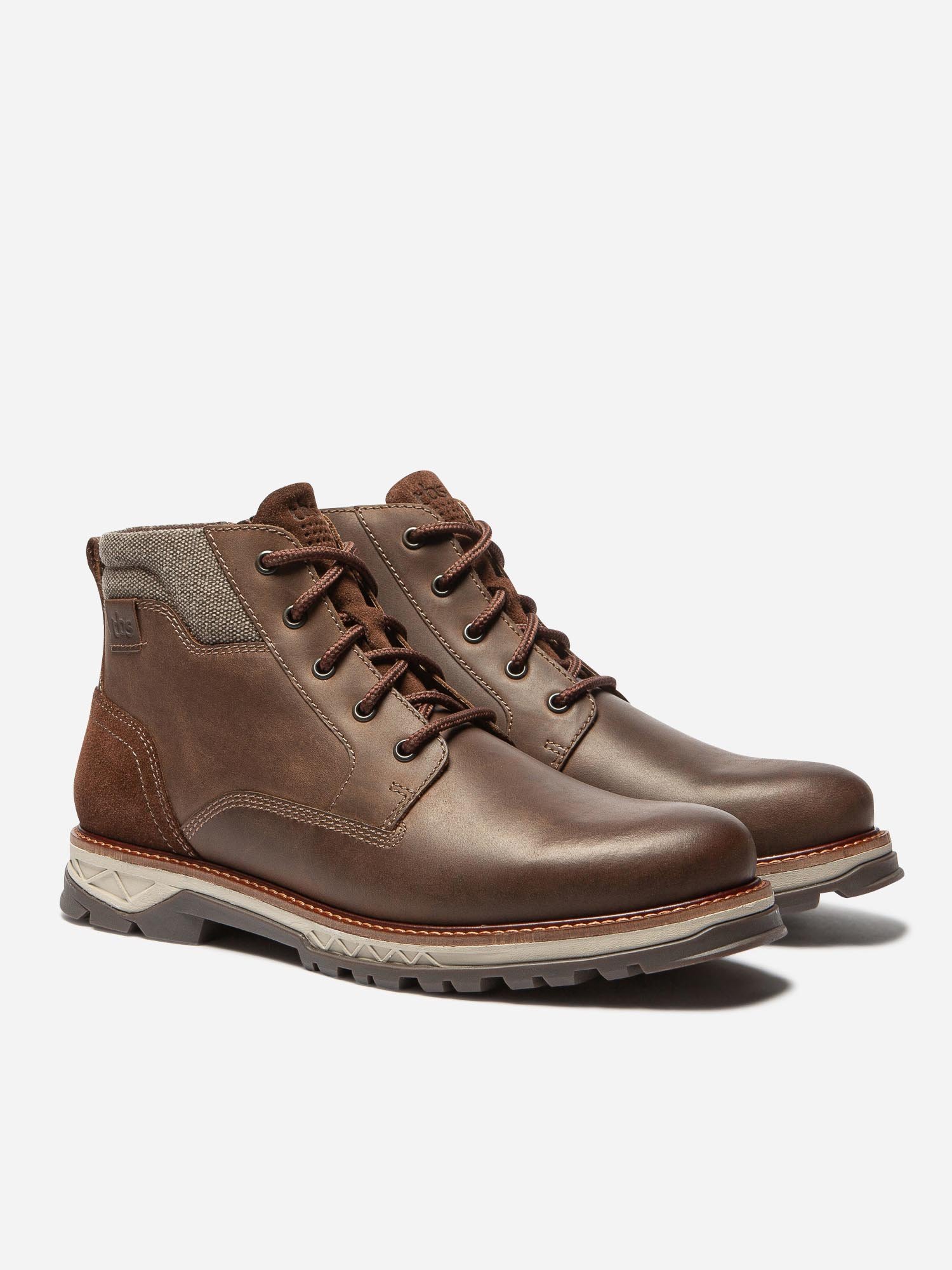 Boots Homme Confort Semelle Crantée Cuir Marron