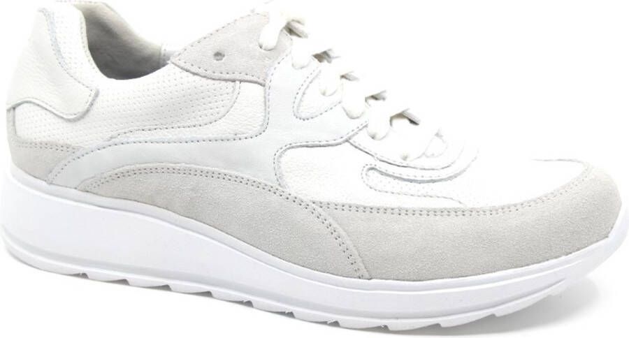 Durea 6272~H~~~~~~~~~~~~~~~~~~~~~~~~ Lage sneakersDames sneakers Wit beige
