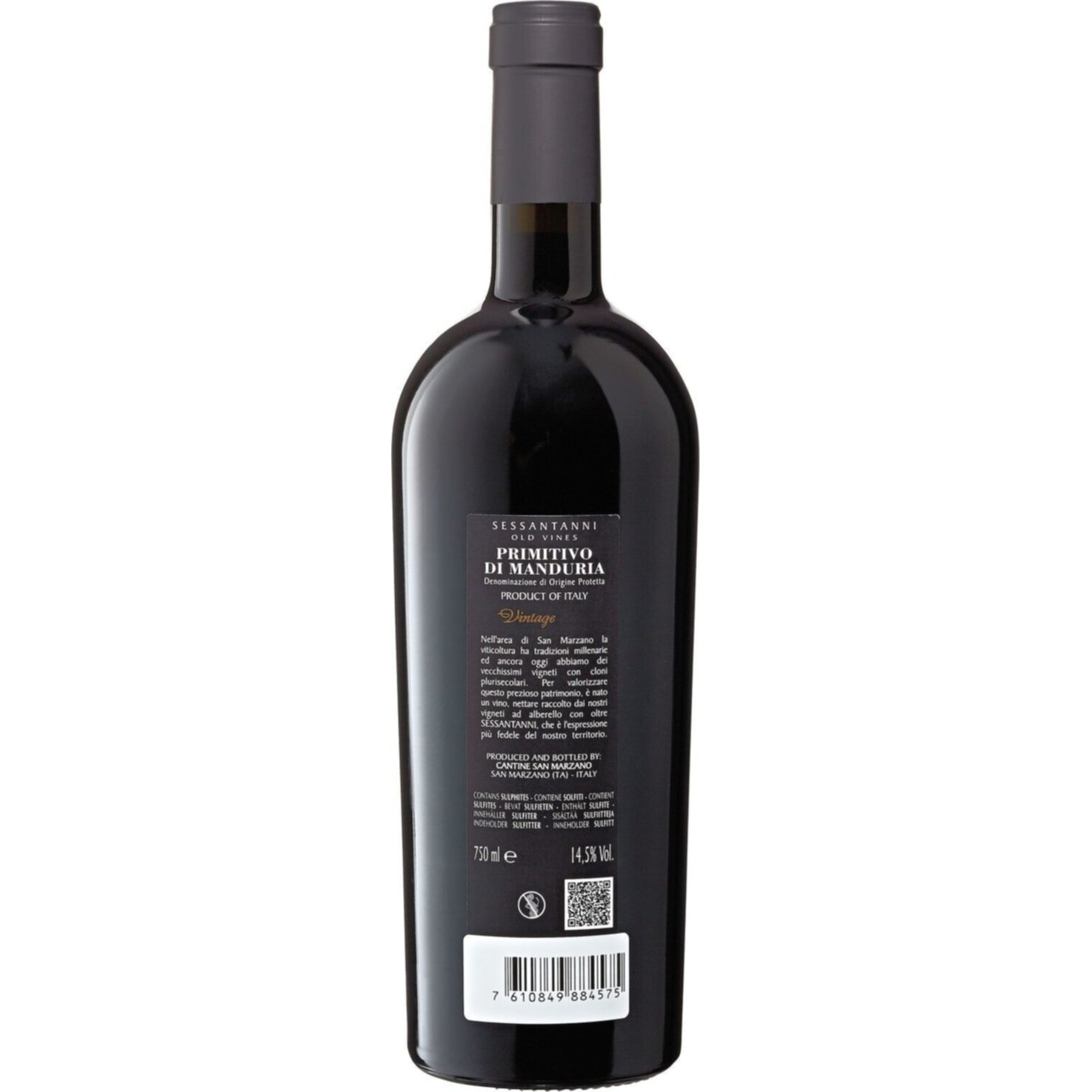 Primitivo di Manduria DOP Sessantanni Feudi di San Marzano -75cl