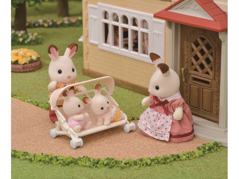 Sylvanian Families Sylvanian Families Drillings-Kinderwagen Spiel-Set