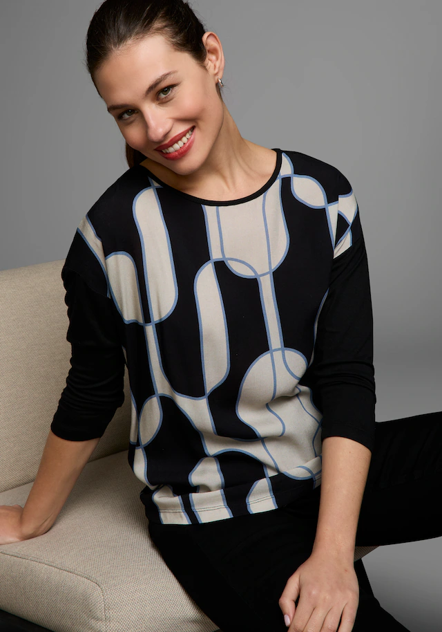 Laura Scott Shirtbluse , mit Grafik-Print im Materialmix
