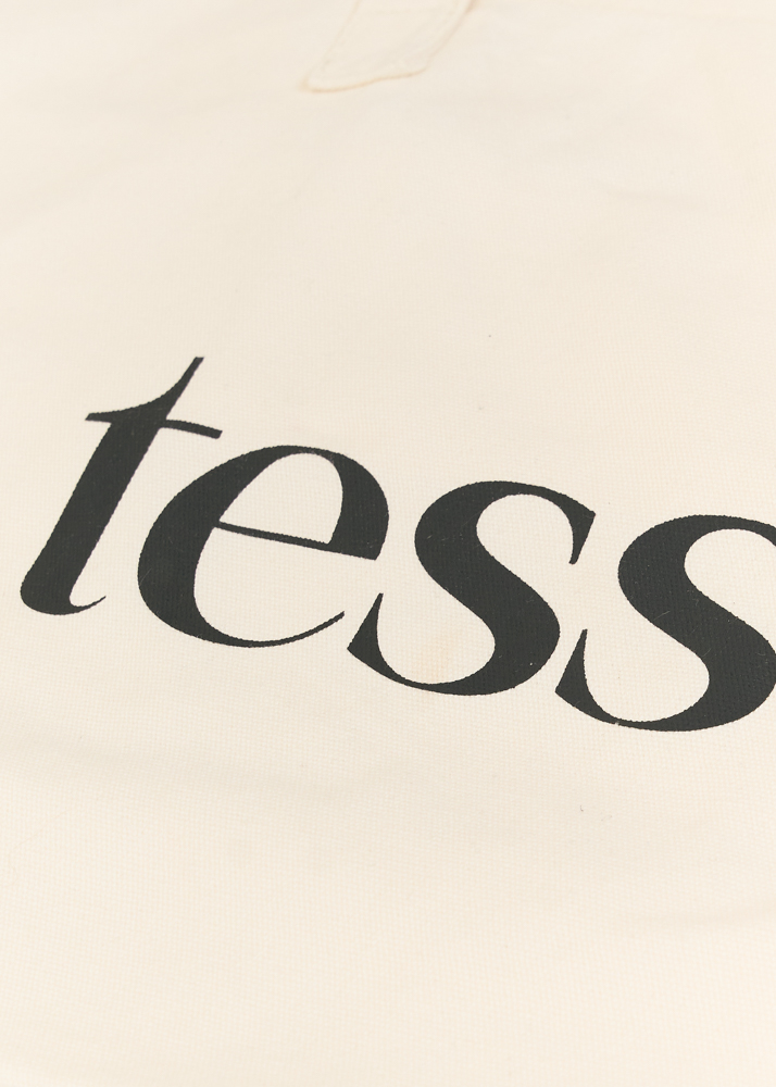 Tess V canvas tas creme