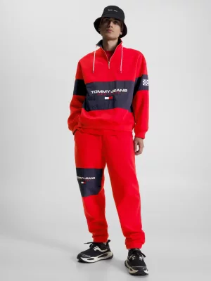 Calça de moletom com painel de logotipo e modelagem relaxada