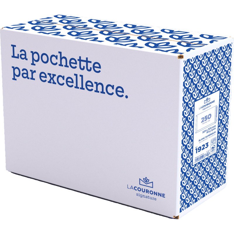 La Couronne - Pochette velin blanc 90 g 229 x 324 mm sans fenêtre - Boîte de 250