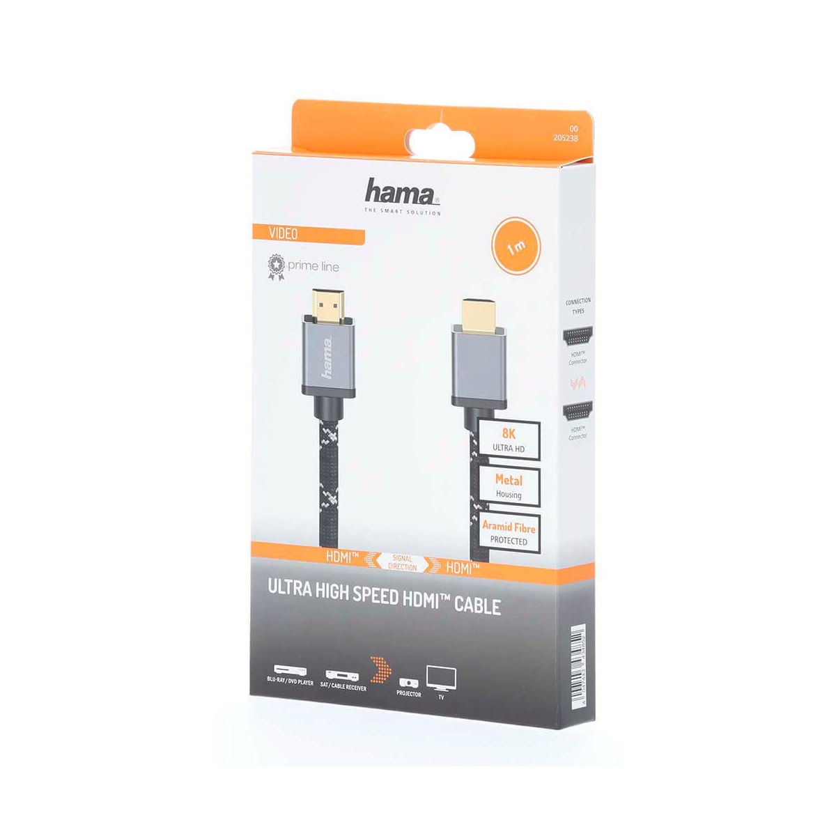 HAMA Kabel HDMI Ultra High Speed 8K 48Gbit/s Metall 1.0m