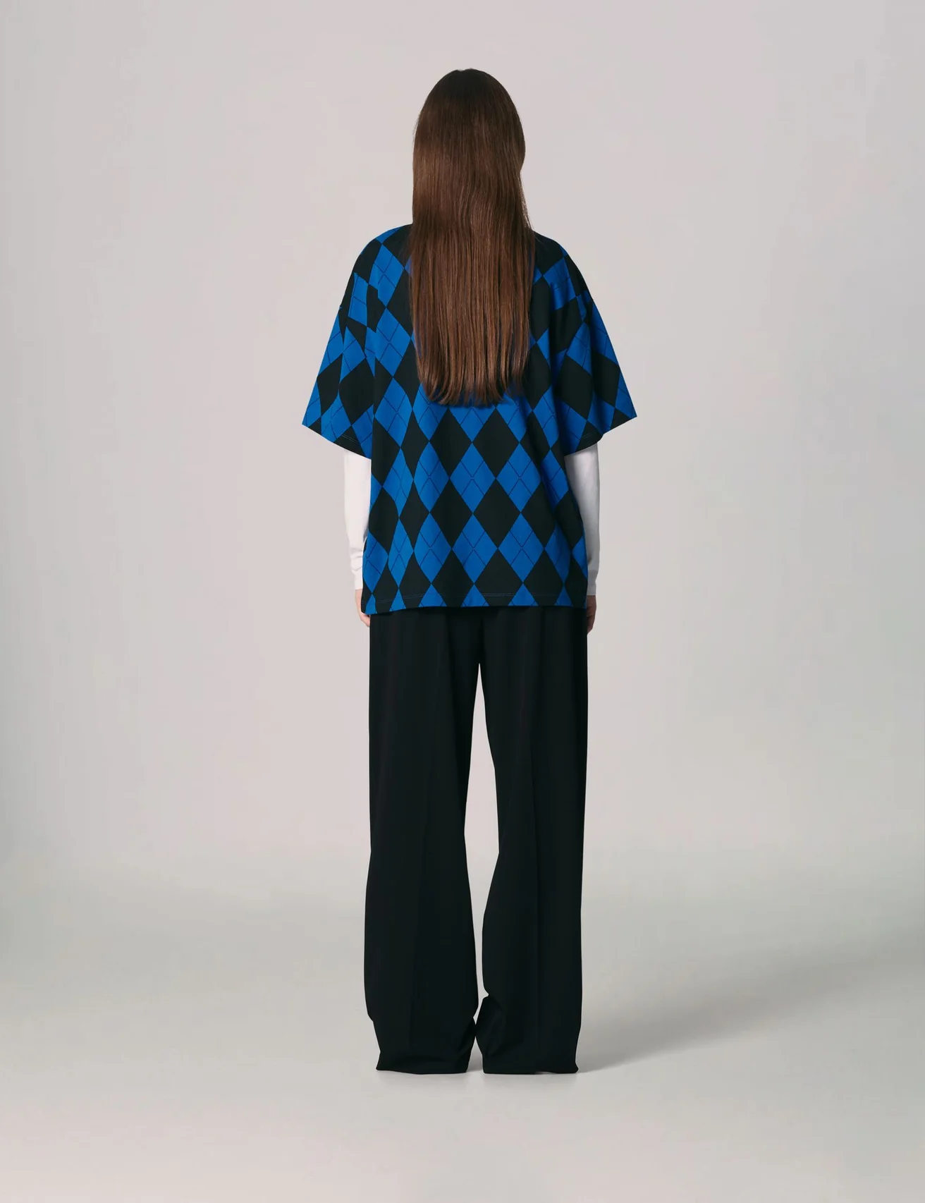 Pantalon tailleur avec double couture noir