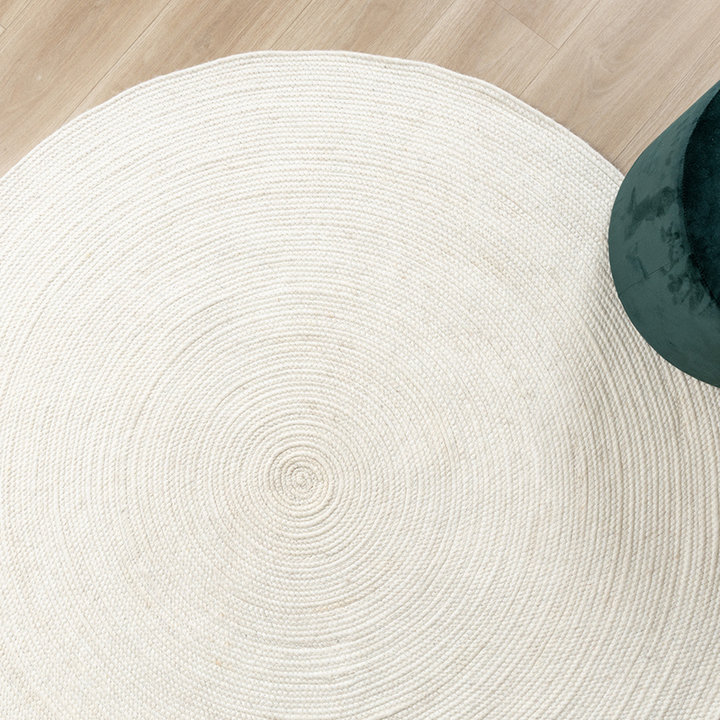 Rond wollen vloerkleed - Wise Wit | Zacht en warm